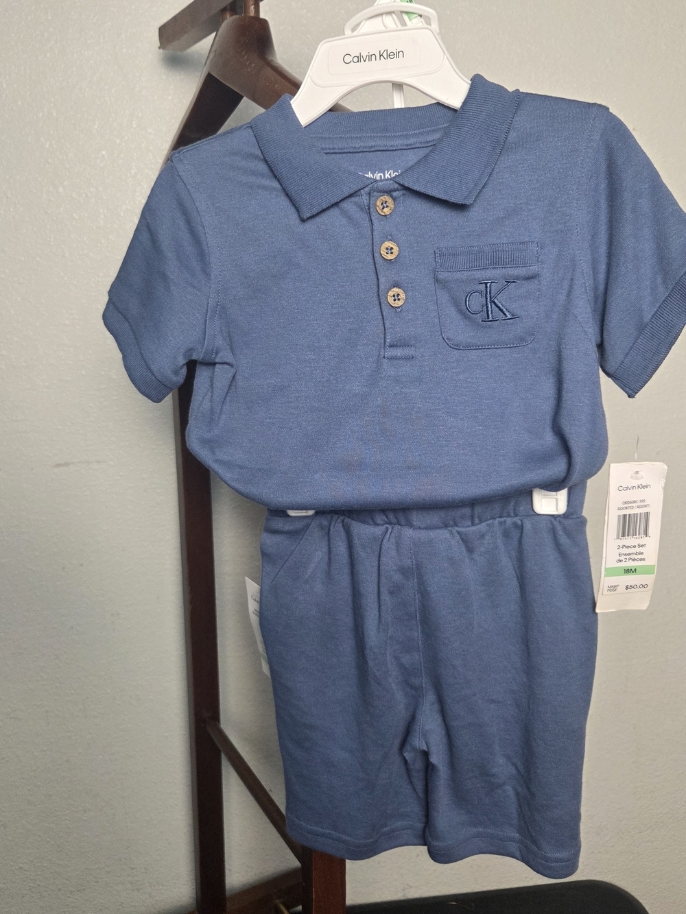 Calvin Klein Blue Toddler Polo Short Set